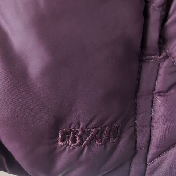 Y2K Eddie Bauer Goose Down Jacket Womens M Purple Bomber Puffy Puffer Coat - Picture 5 of 15